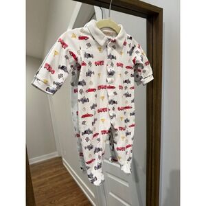Baby Club Chic Racing Cars Trophies Checkered Flags Footed Sleepsuit 0 3M